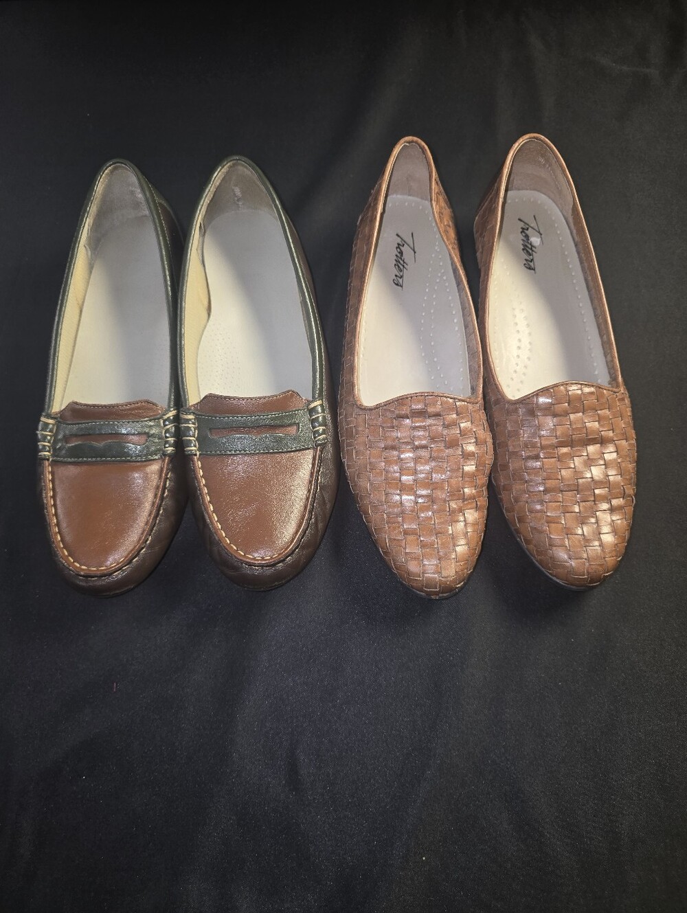 Bundle of 2 Trotters Leather Loafers & Woven Flats Size